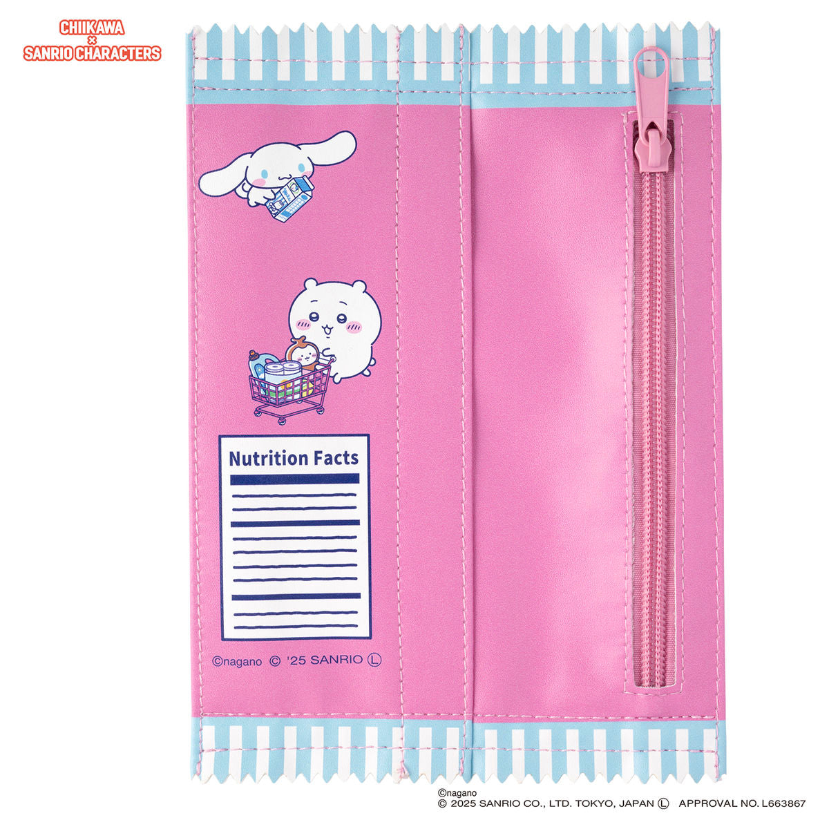 Estuche para snacks Chiikawa x Sanrio: Hachiware y Hello Kitty