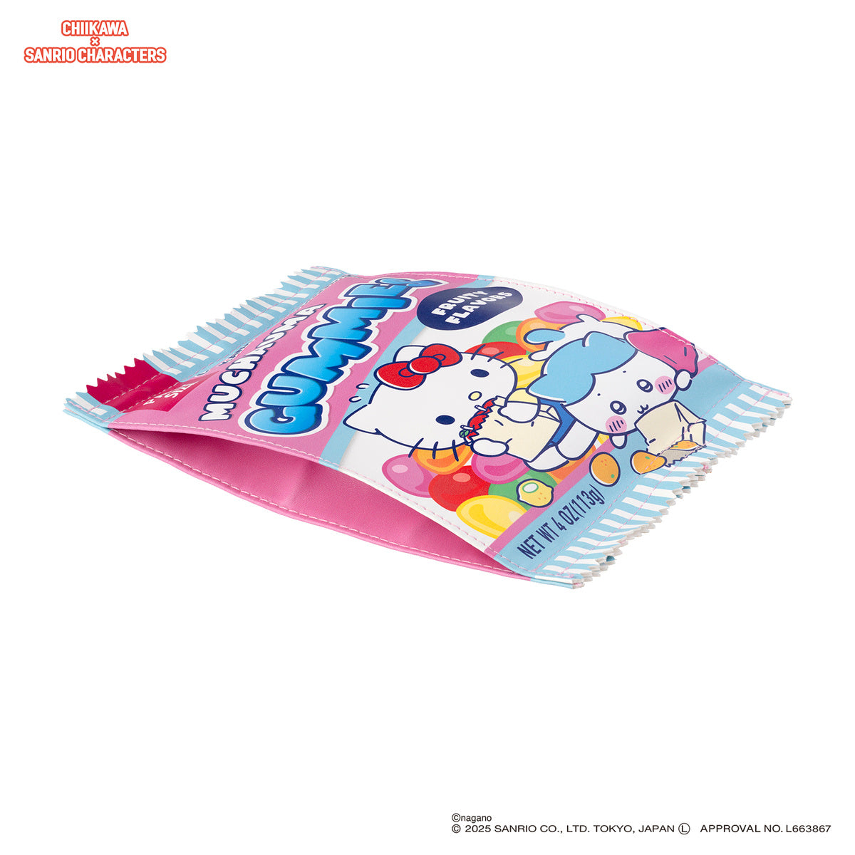 Estuche para snacks Chiikawa x Sanrio: Hachiware y Hello Kitty