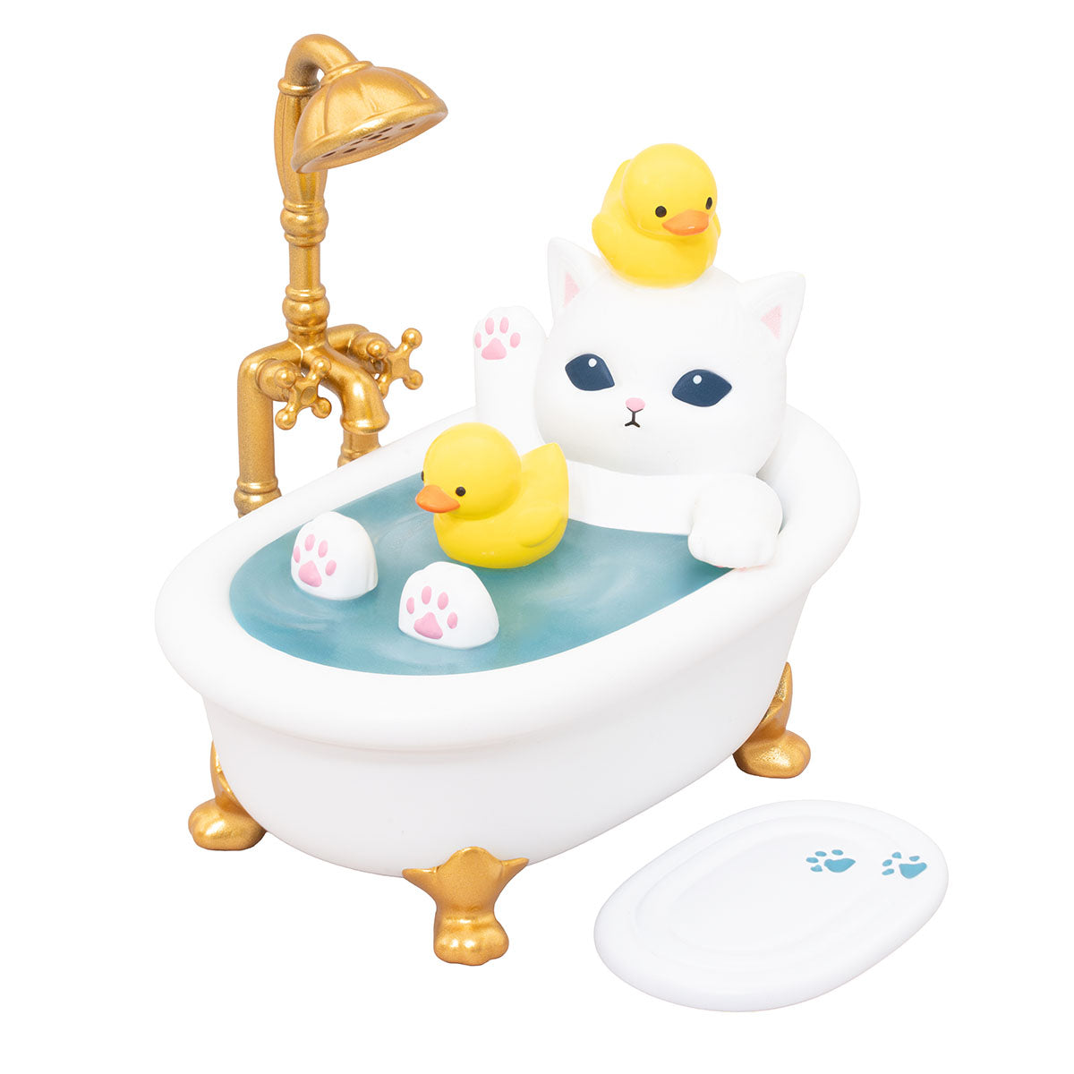 mofusand: colección de figuras gatitos a la hora del baño