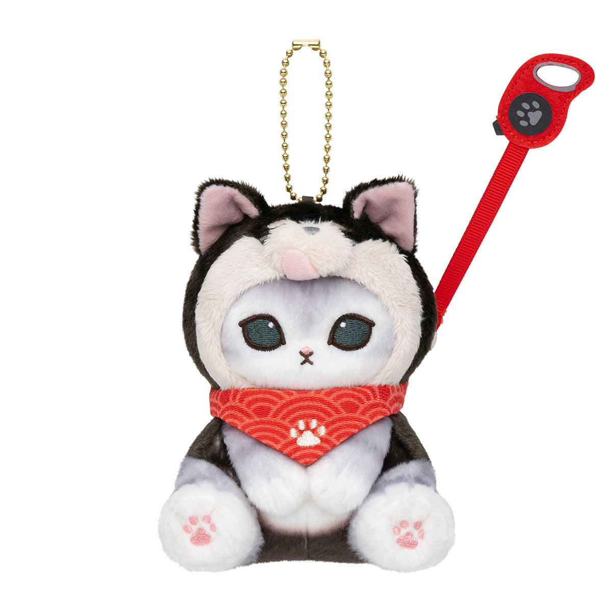 Llavero mofusand de gato Shiba Inu negro