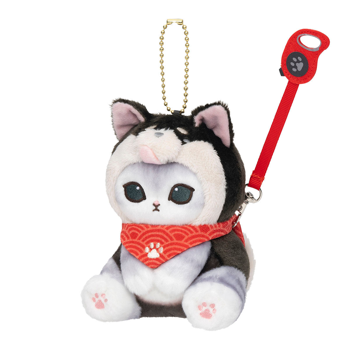 Llavero mofusand de gato Shiba Inu negro