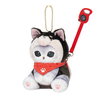 Llavero mofusand de gato Shiba Inu negro
