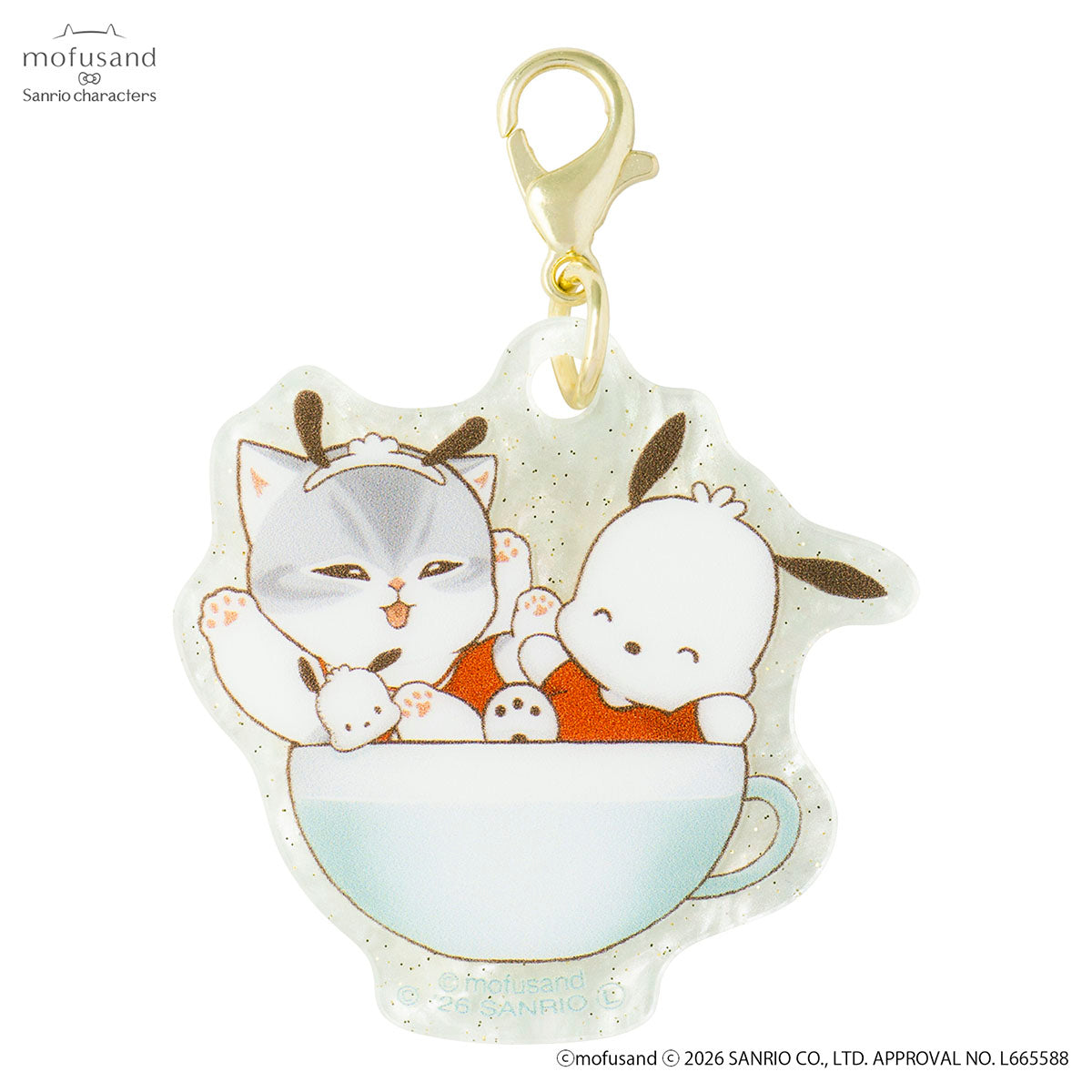 Charm acrílico marmoleado sorpresa Mofusand x Sanrio