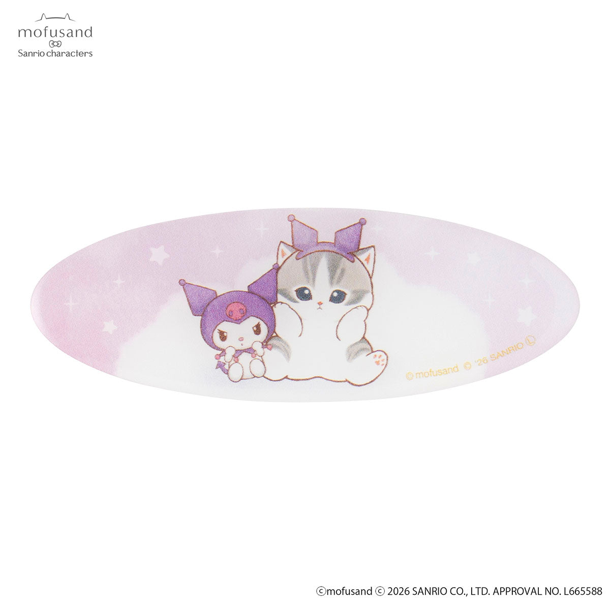 Set de 2 clips ovalados mofusand y Kuromi