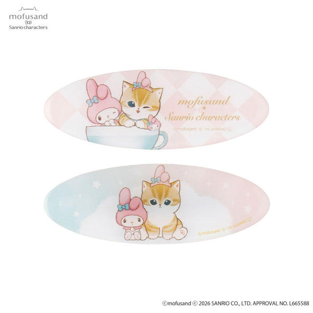 Set de 2 pinzas ovaladas Mofusand x Sanrio (My Melody)