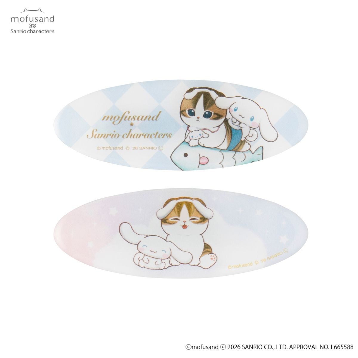 Set de 2 clips ovalados Mofusand x Cinnamoroll