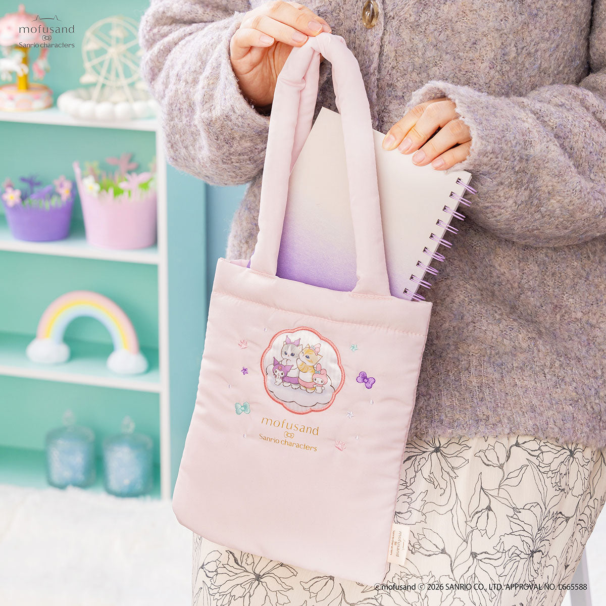 Bolso tote Mofusand x Sanrio: Kuromi y My Melody