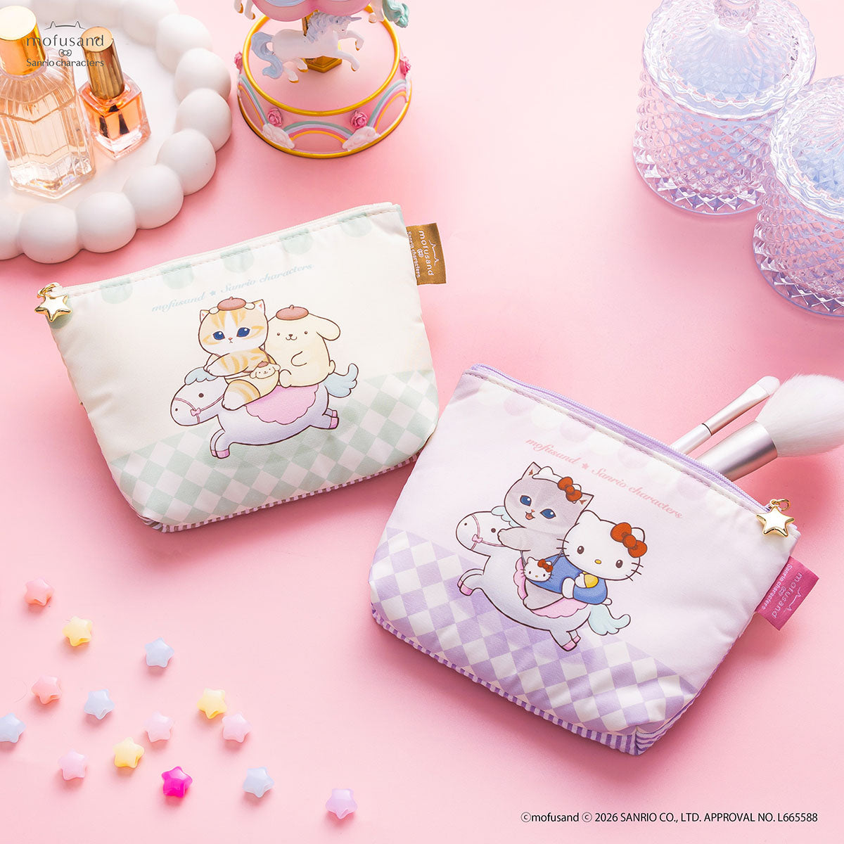 Estuche mofusand x Sanrio con Pompompurin