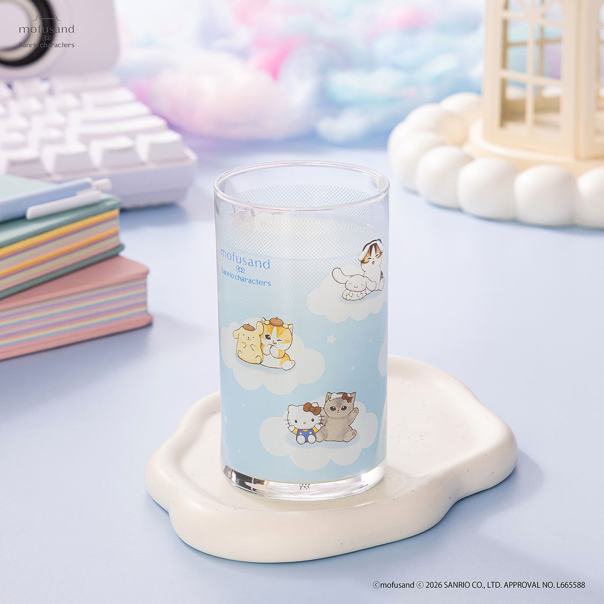 Vaso retro Mofusand y personajes de Sanrio