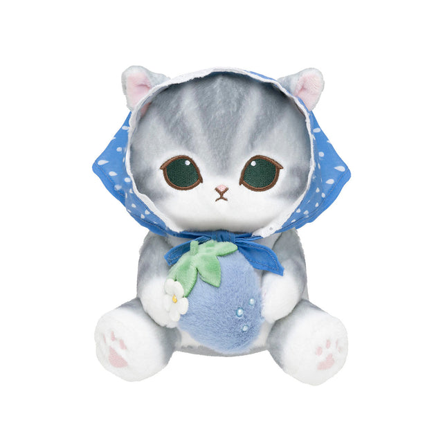 Peluche mofusand Merci Strawberry con frutilla azul