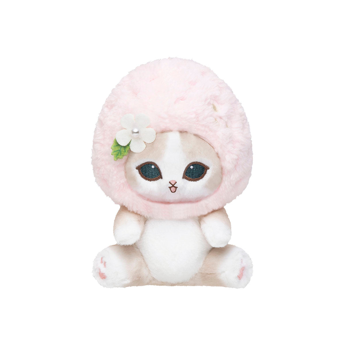 Peluche Mofusand con canasto de frutilla rosada