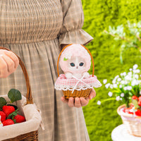 Peluche Mofusand con canasto de frutilla rosada
