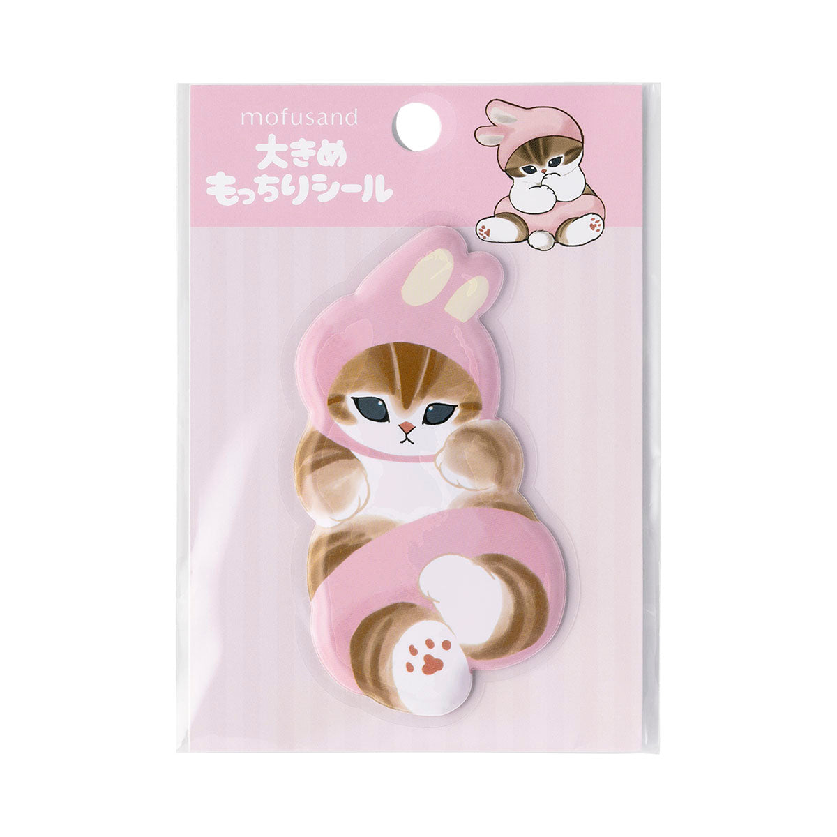 Sticker grande Mofusand de gatito conejo