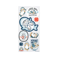 Sticker transparente Mofusand Board Shark azul