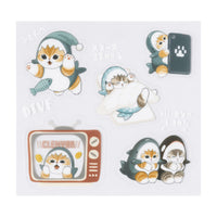 Stickers transparentes mini Mofusand: descanso en casa
