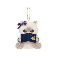Peluche mofusand gato siamés lector
