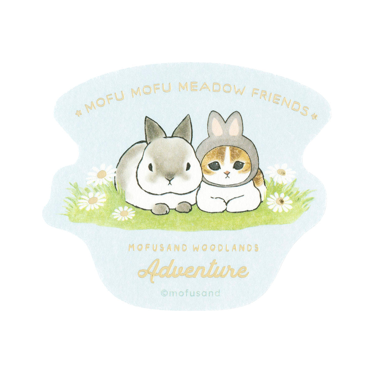 Sticker Mofusand de gatito conejo con foil