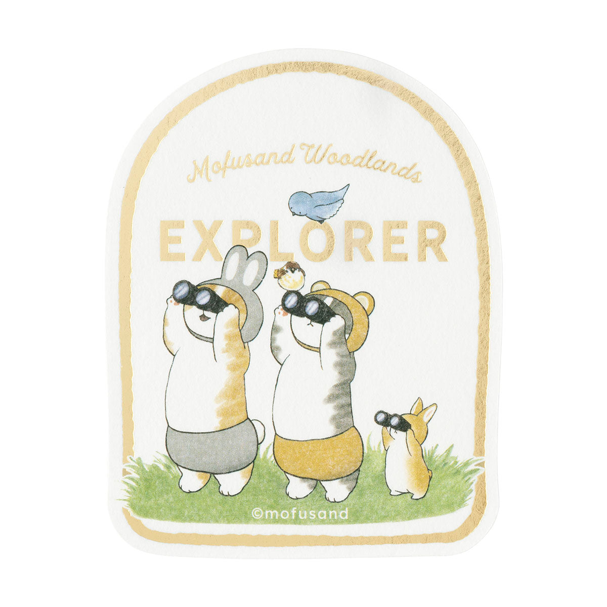 Sticker mofusand WOODLANDS con telescopio