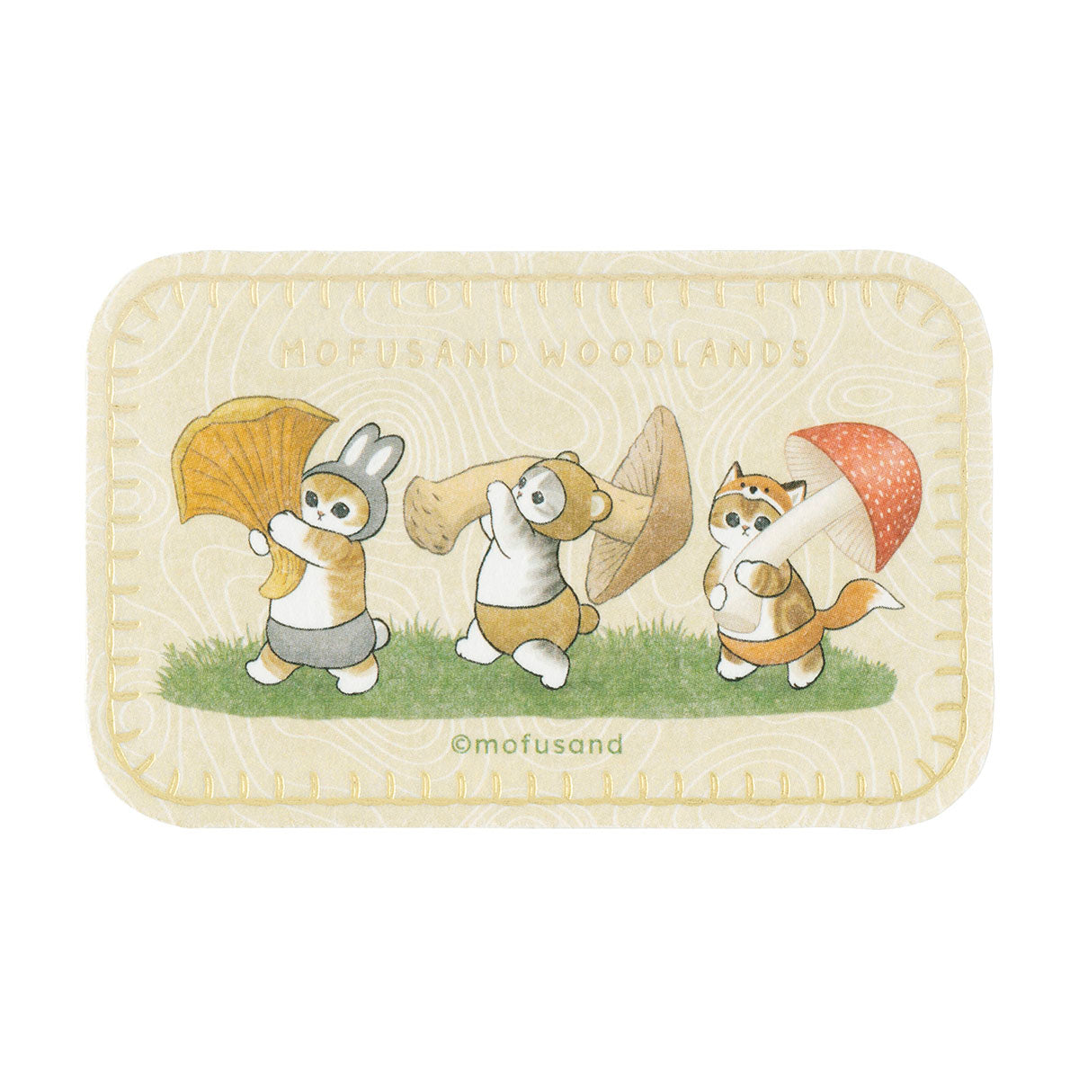 Sticker mofusand WOODLANDS: gatito con hongo