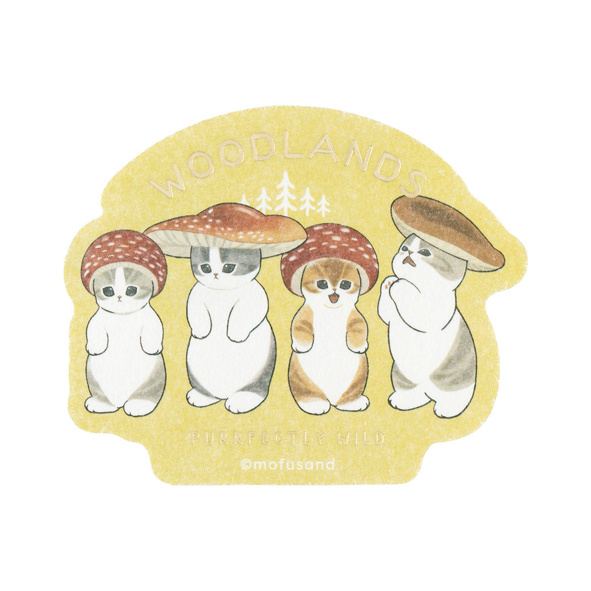 Sticker foil Mofusand: Gatito hongo