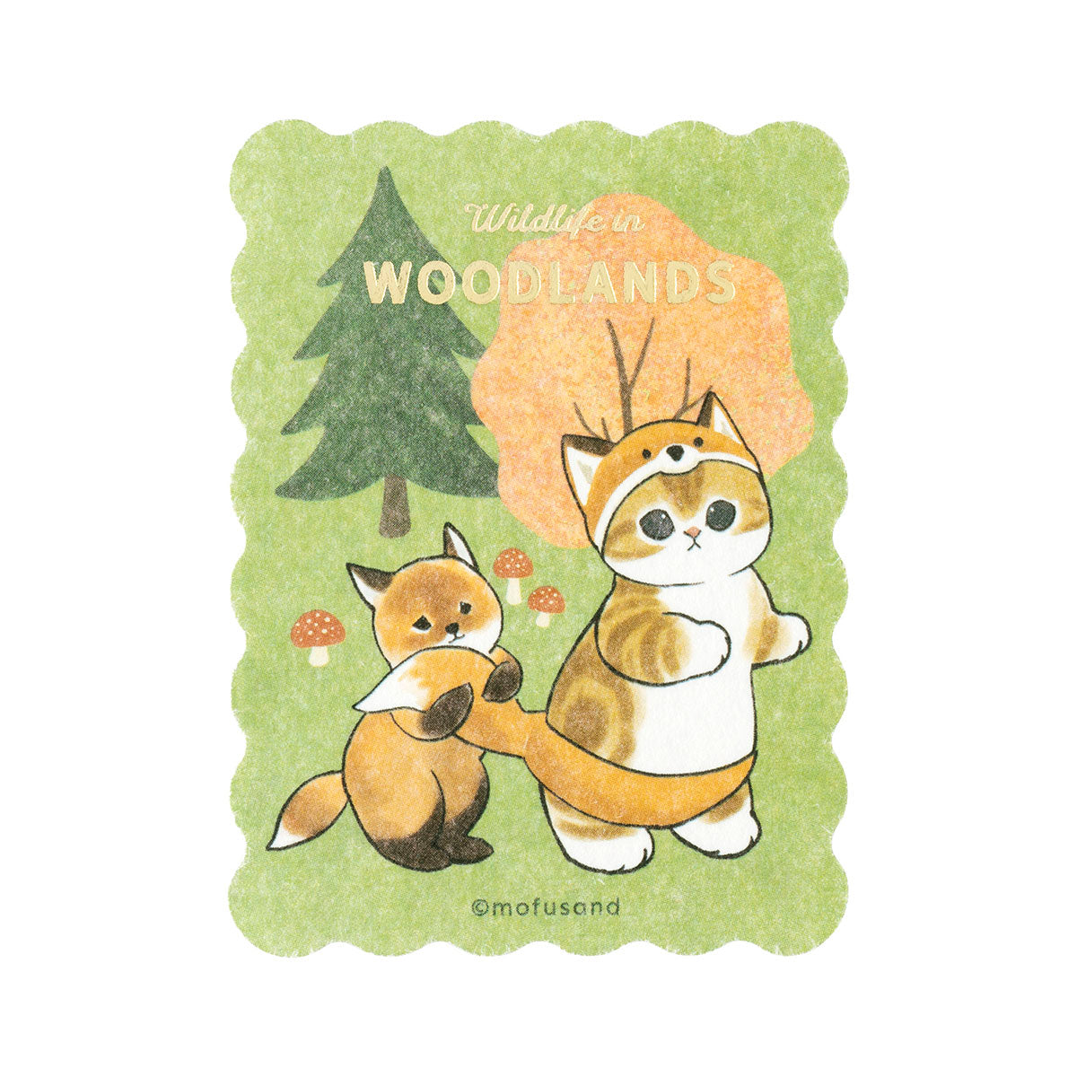 Sticker Mofusand Woodlands: Gato Zorro del Bosque