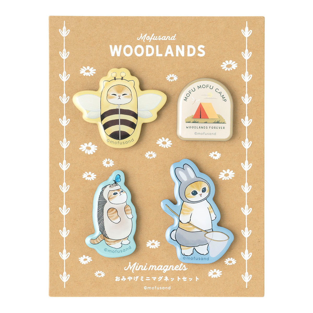 Set de 4 imanes mofusand Woodland: atrapando insectos