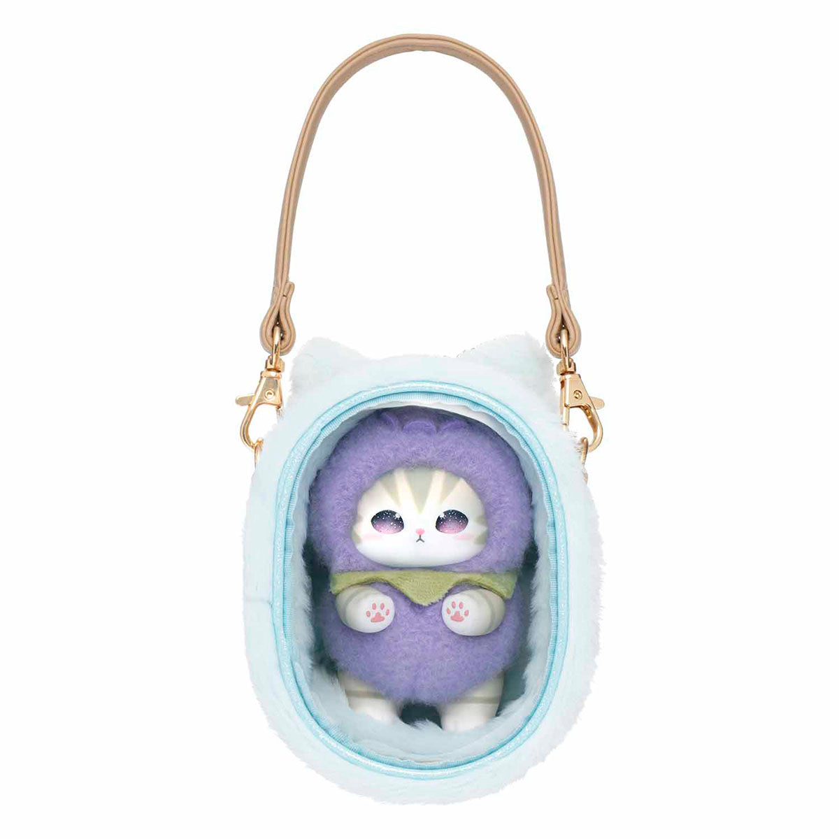 Estuche casita para gatitos Kiramekko celeste