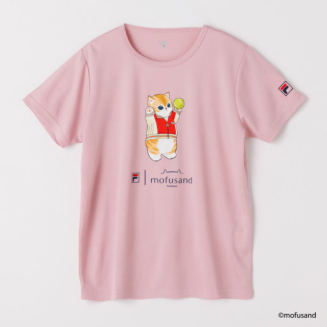 Polera manga corta mofusand x FILA rosa, BJ Cat