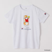 Polera blanca Mofusand x FILA, gato BJ