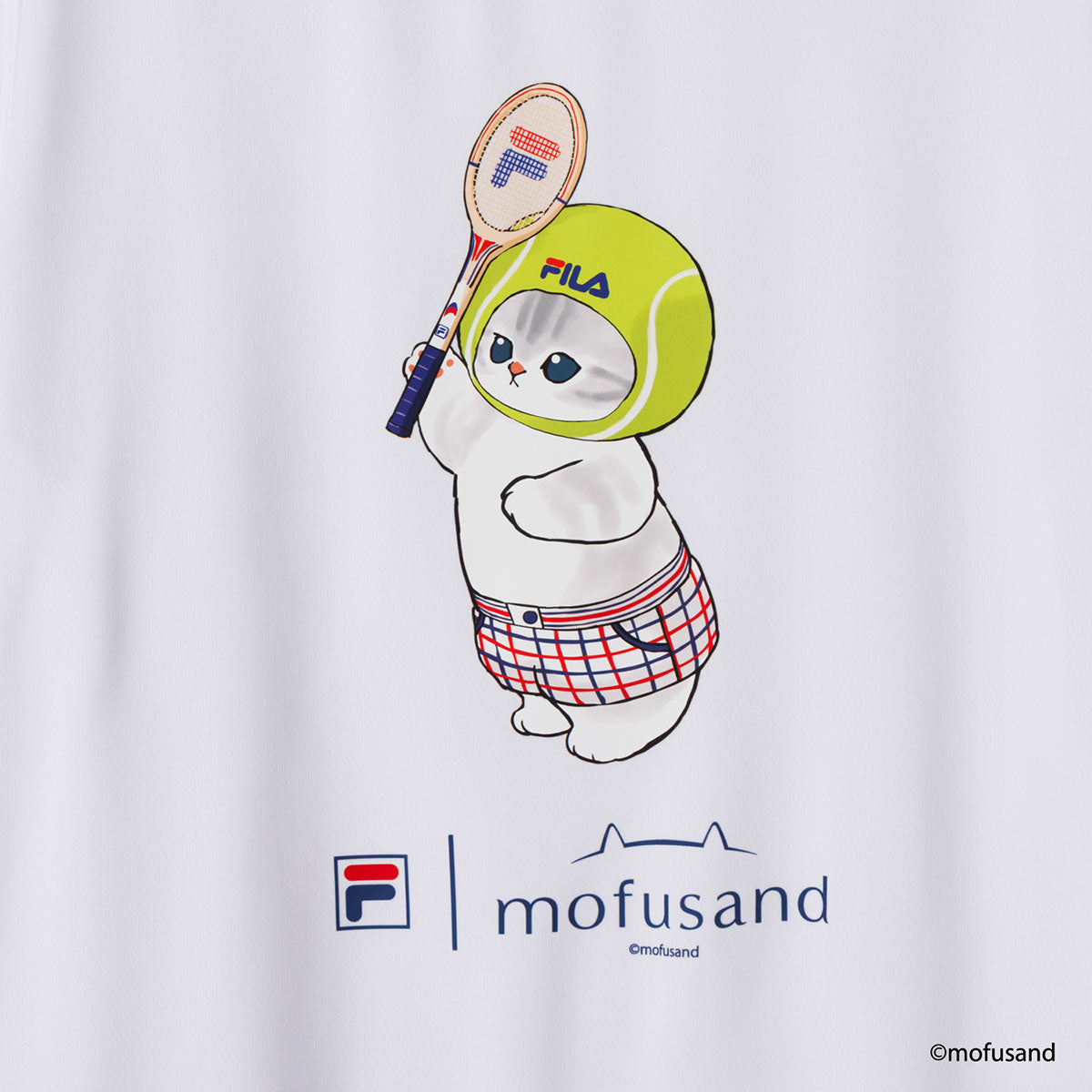 Polera manga corta mofusand x FILA blanca