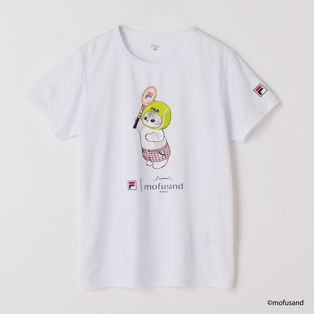 Polera manga corta mofusand x FILA blanca