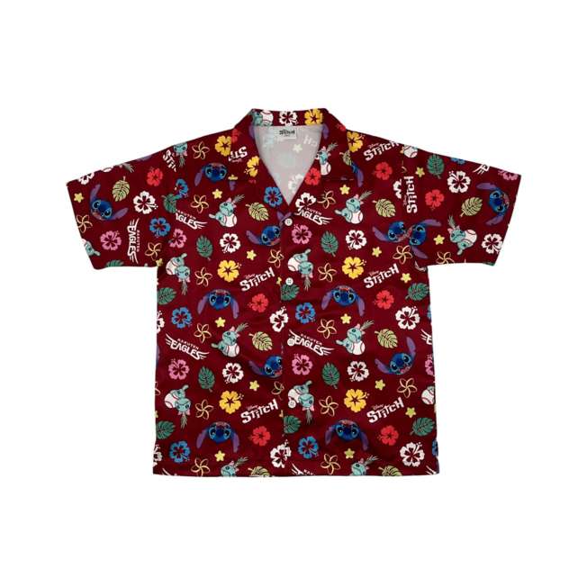 Camisa hawaiana infantil Tohoku Rakuten Eagles con Stitch