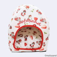 Cama tipo domo para mascotas mofusand de frutilla