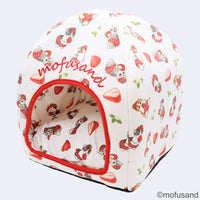 Cama tipo domo para mascotas mofusand de frutilla