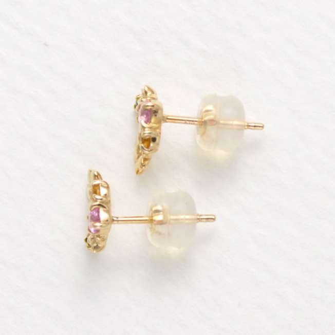 Aros Rapunzel en oro amarillo K10 con piedras de colores