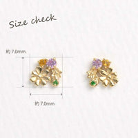 Aros Rapunzel en oro amarillo K10 con piedras de colores