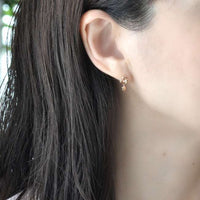 Aros La Bella y la Bestia en oro rosa K10, diamantes y zafiros