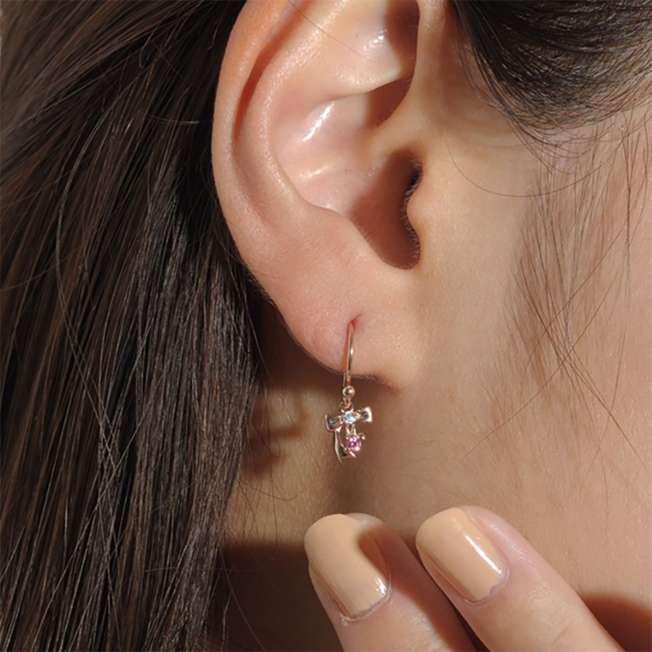 Aros de Minnie Mouse en plata con baño de oro rosa