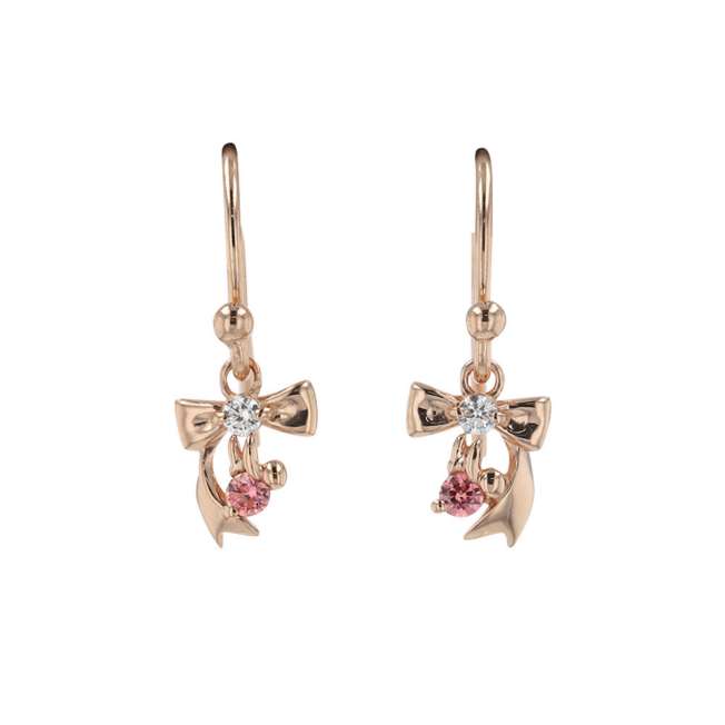 Aros de Minnie Mouse en plata con baño de oro rosa