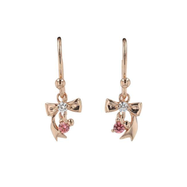 Aros de Minnie Mouse en plata con baño de oro rosa