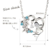 Collar colgante de Ariel con corazón, plata con baño de rodio