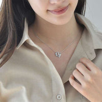 Collar colgante de Ariel con corazón, plata con baño de rodio