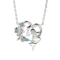 Collar colgante de Ariel con corazón, plata con baño de rodio