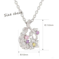 Collar colgante de Rapunzel con baño de rodio