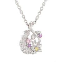 Collar colgante de Rapunzel con baño de rodio