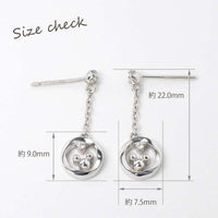 Aros colgantes Mickey Mouse de plata con baño de rodio