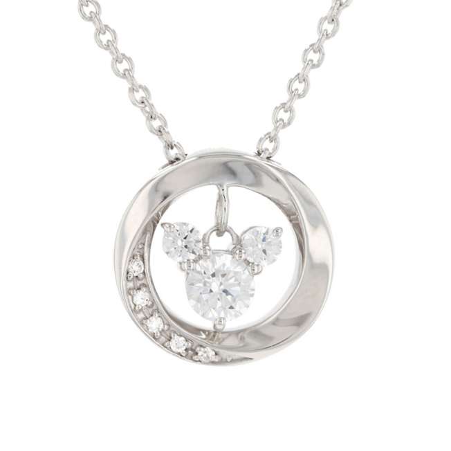 Collar de plata con baño de rodio de Mickey Mouse