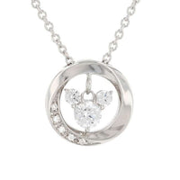Collar de plata con baño de rodio de Mickey Mouse