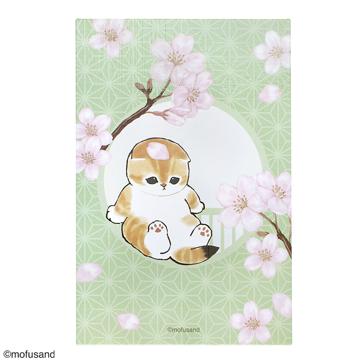 Cuaderno de sellos Mofusand con flores de cerezo