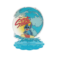 Pin de Stitch surfeando con soporte acrílico
